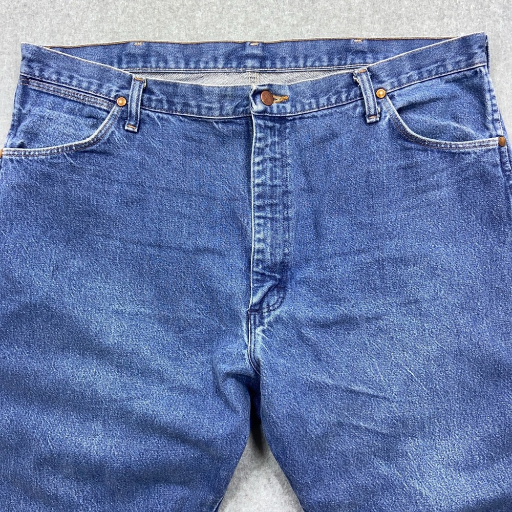 VINTAGE Wrangler Jeans Mens 40x29‎ Blue Denim Distressed Cowboy Cut Made In USA - Picture 3 of 12